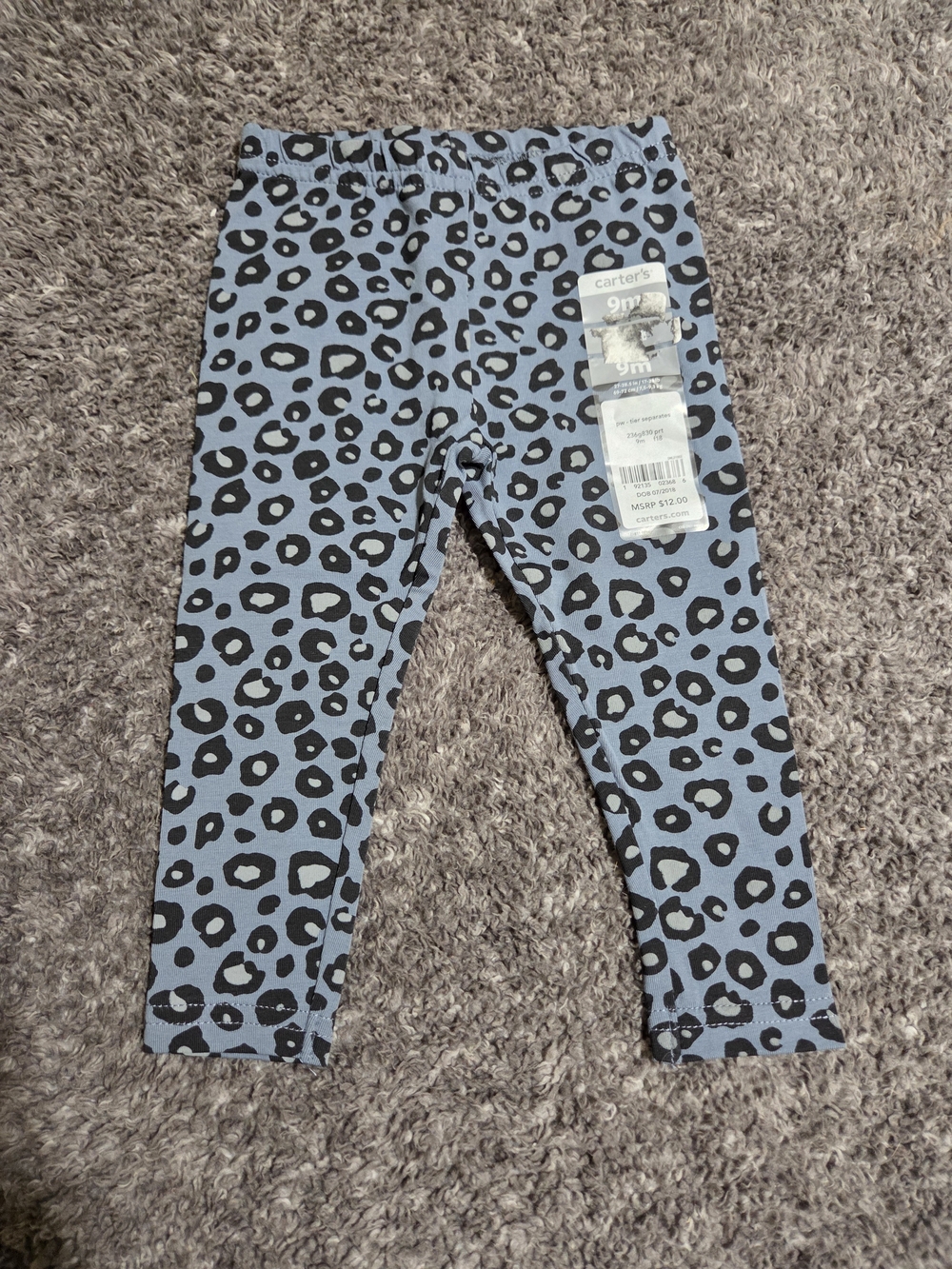 Carter's Light Blue Leopard-Print Leggings